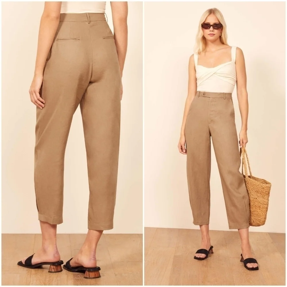 Reformation Fallon Pants in Khaki size 12 NWT